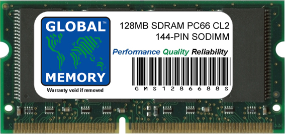 128MB SDRAM PC66 66MHz 144-PIN LOW PROFILE SODIMM MEMORY RAM FOR DELL LATITUDE CPi-A SERIES LAPTOPS/NOTEBOOKS